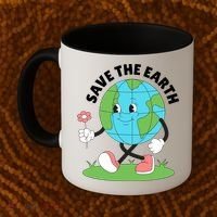 Save The Earth Cute Earth Day Coffee Mug thumb 2