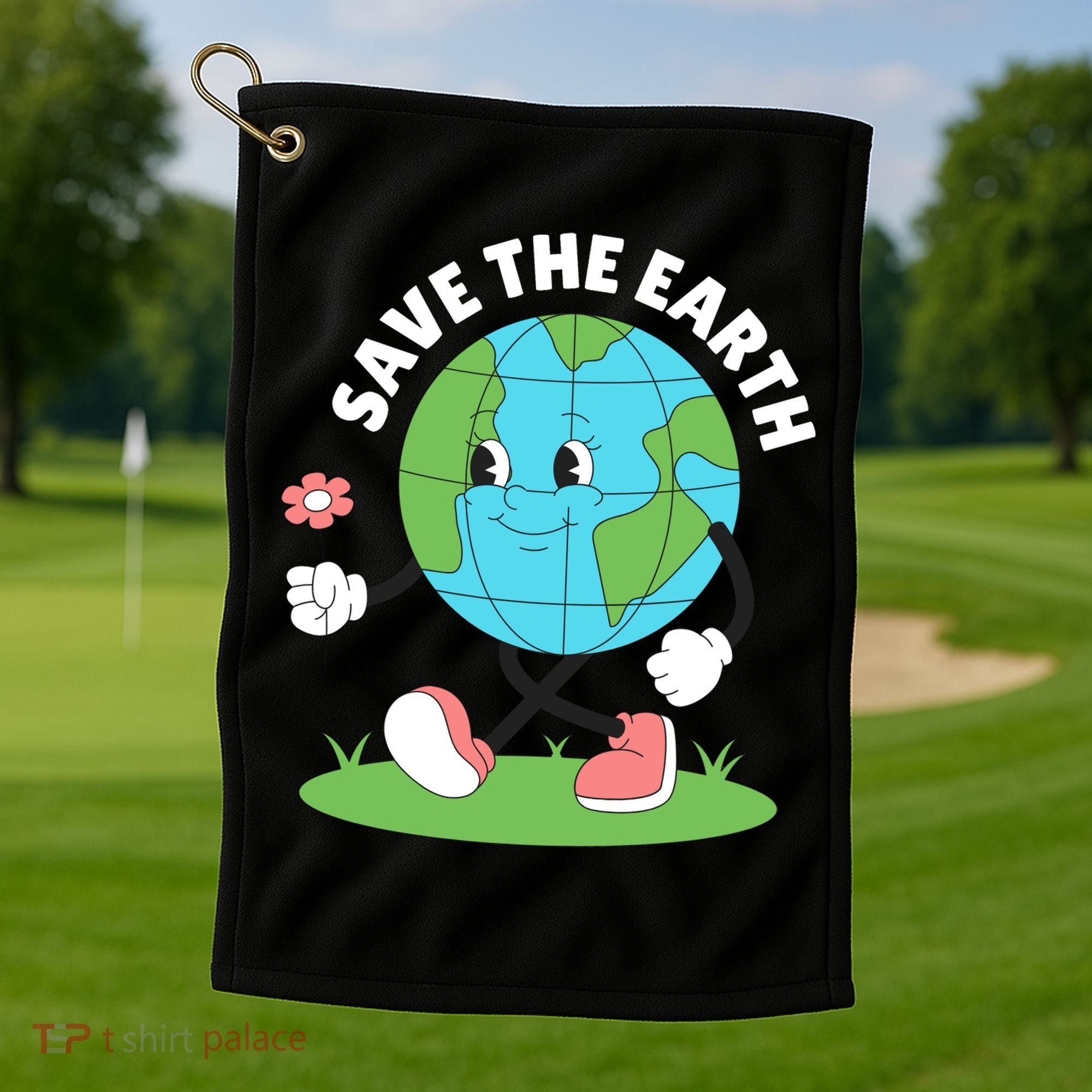 Save The Earth Cute Earth Day Golf Towel