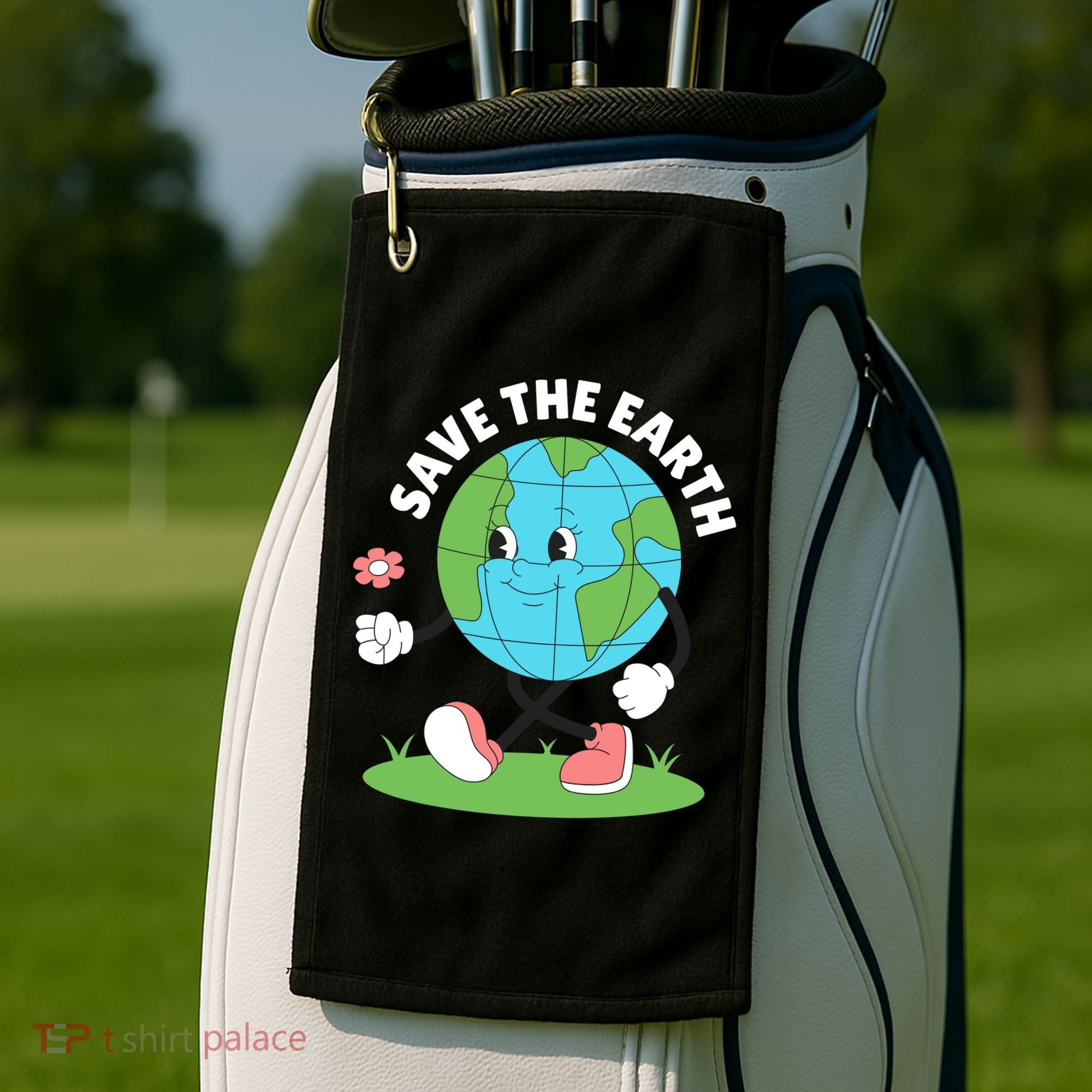 Save The Earth Cute Earth Day Golf Towel