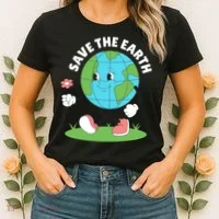 Save The Earth Cute Earth Day Women's T-Shirt thumb 2