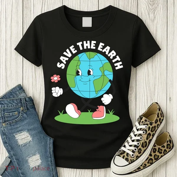 Save The Earth Cute Earth Day Women's T-Shirt