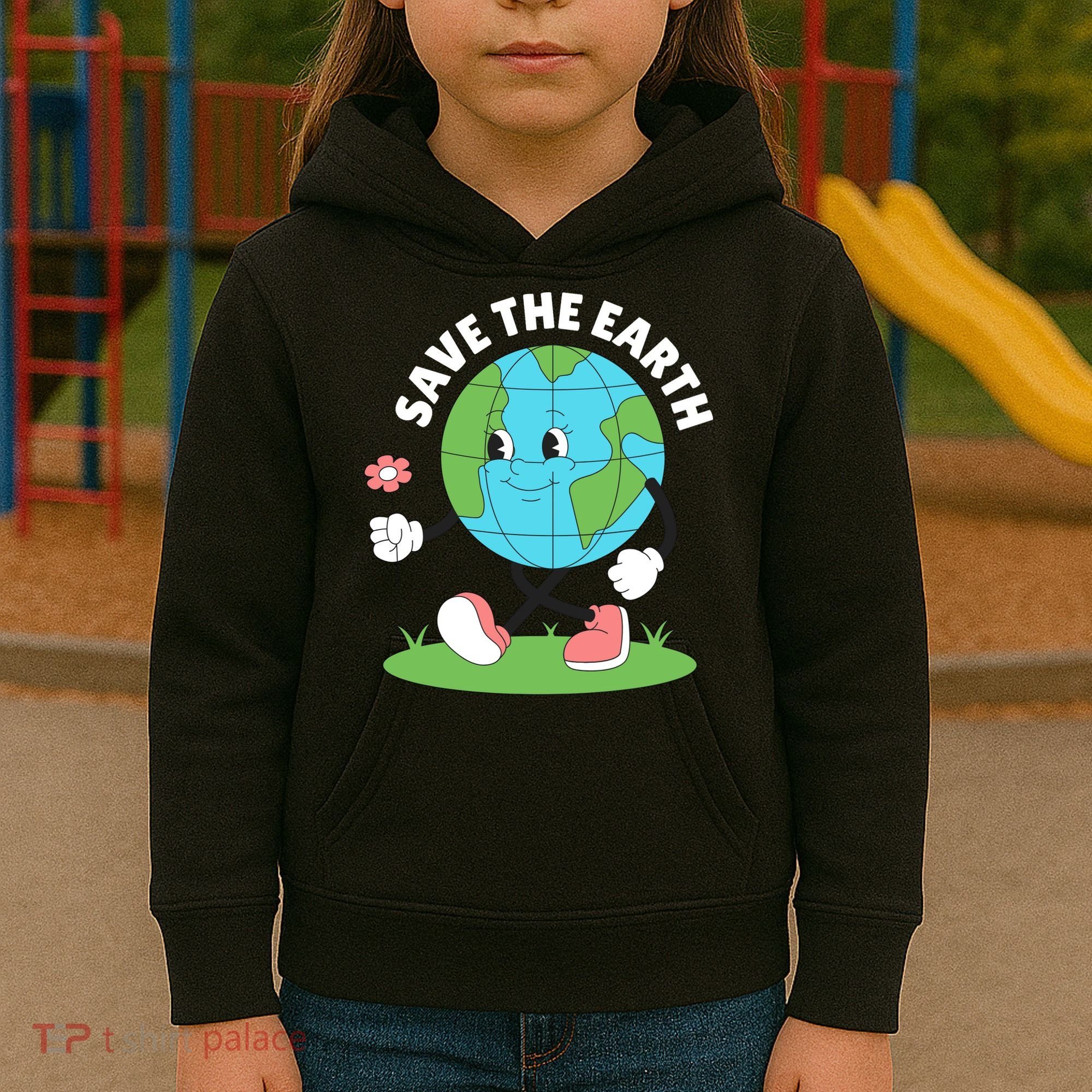 Save The Earth Cute Earth Day Kids Hoodie