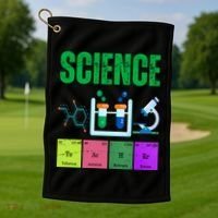 Science Teacher Element Gift Golf Towel thumb 1