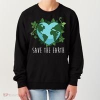 Save The Earth Planet Heart Earth Day Women's Sweatshirt thumb 0