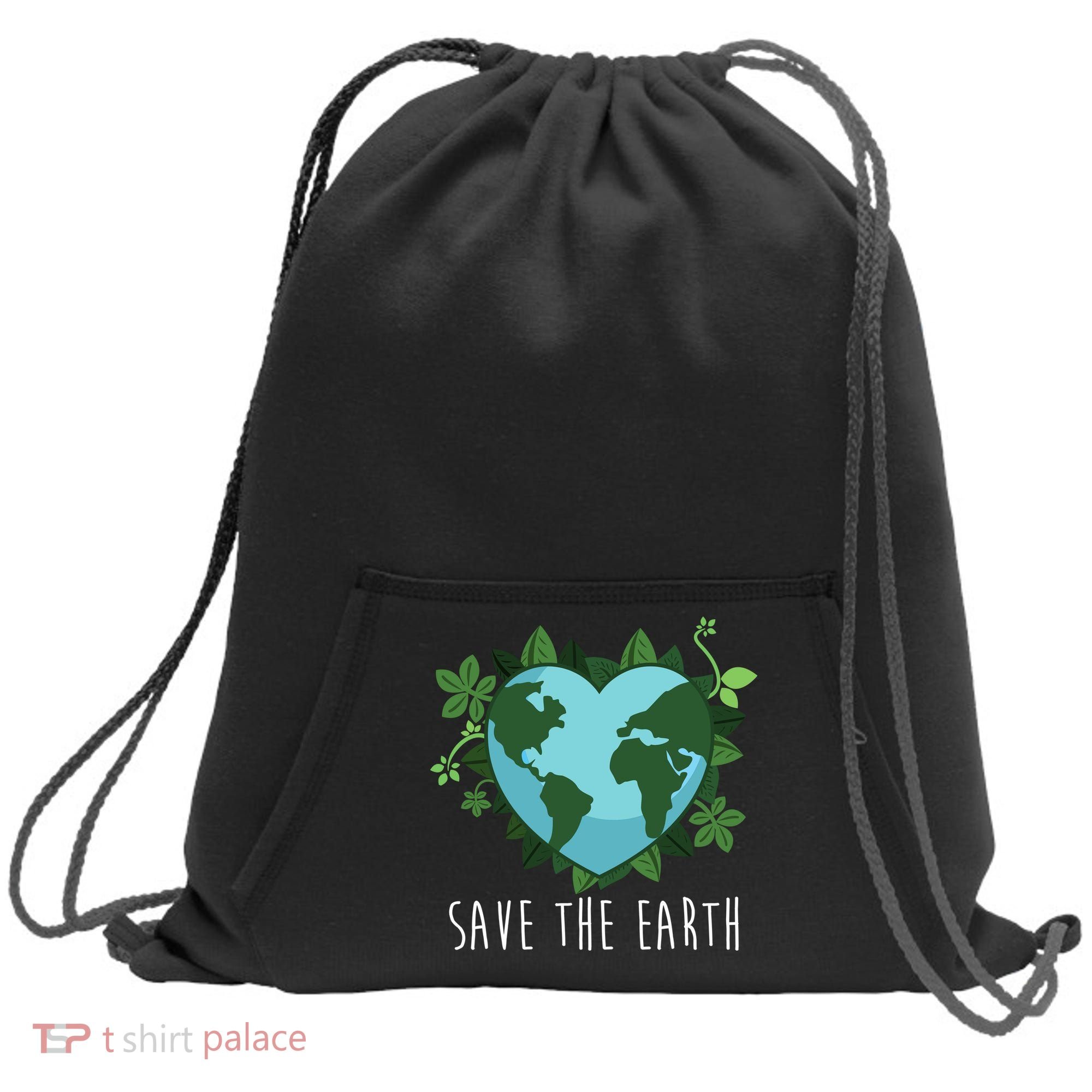 Save The Earth Planet Heart Earth Day Sweatshirt Cinch Pack Bag