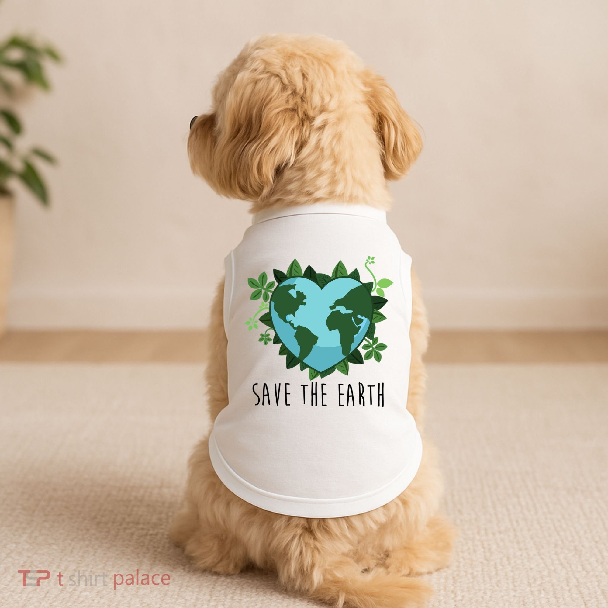 Save The Earth Planet Heart Earth Day Doggie Tank