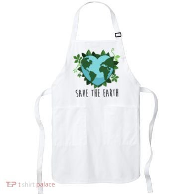 Save The Earth Planet Heart Earth Day Apron
