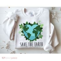 Save The Earth Planet Heart Earth Day Sweatshirt thumb 2