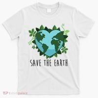 Save The Earth Planet Heart Earth Day T-Shirt thumb 0