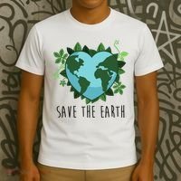 Save The Earth Planet Heart Earth Day T-Shirt thumb 3