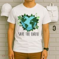 Save The Earth Planet Heart Earth Day T-Shirt thumb 6