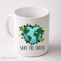 Save The Earth Planet Heart Earth Day Coffee Mug thumb 0