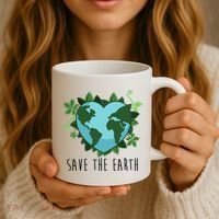 Save The Earth Planet Heart Earth Day Coffee Mug thumb 3