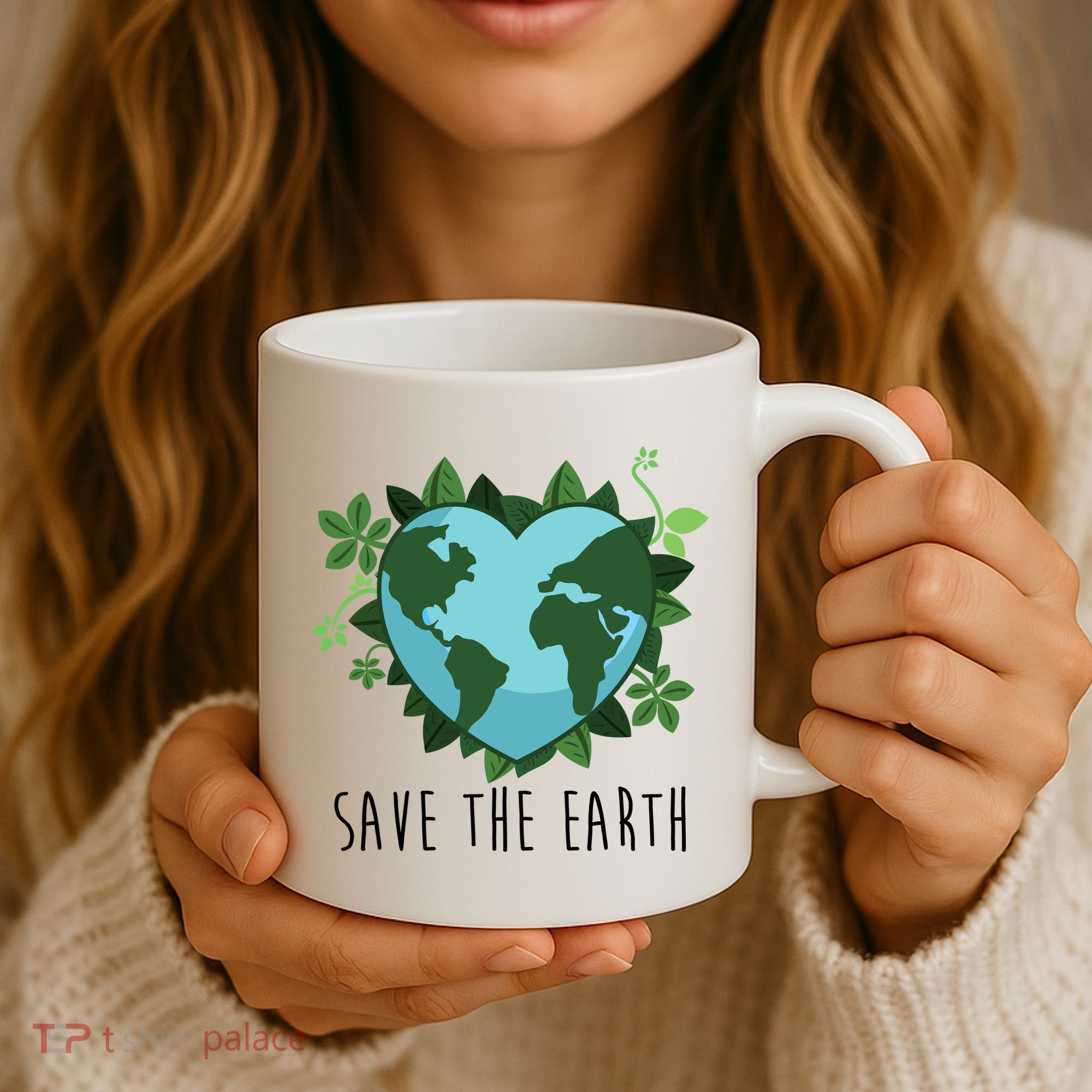 Save The Earth Planet Heart Earth Day Coffee Mug