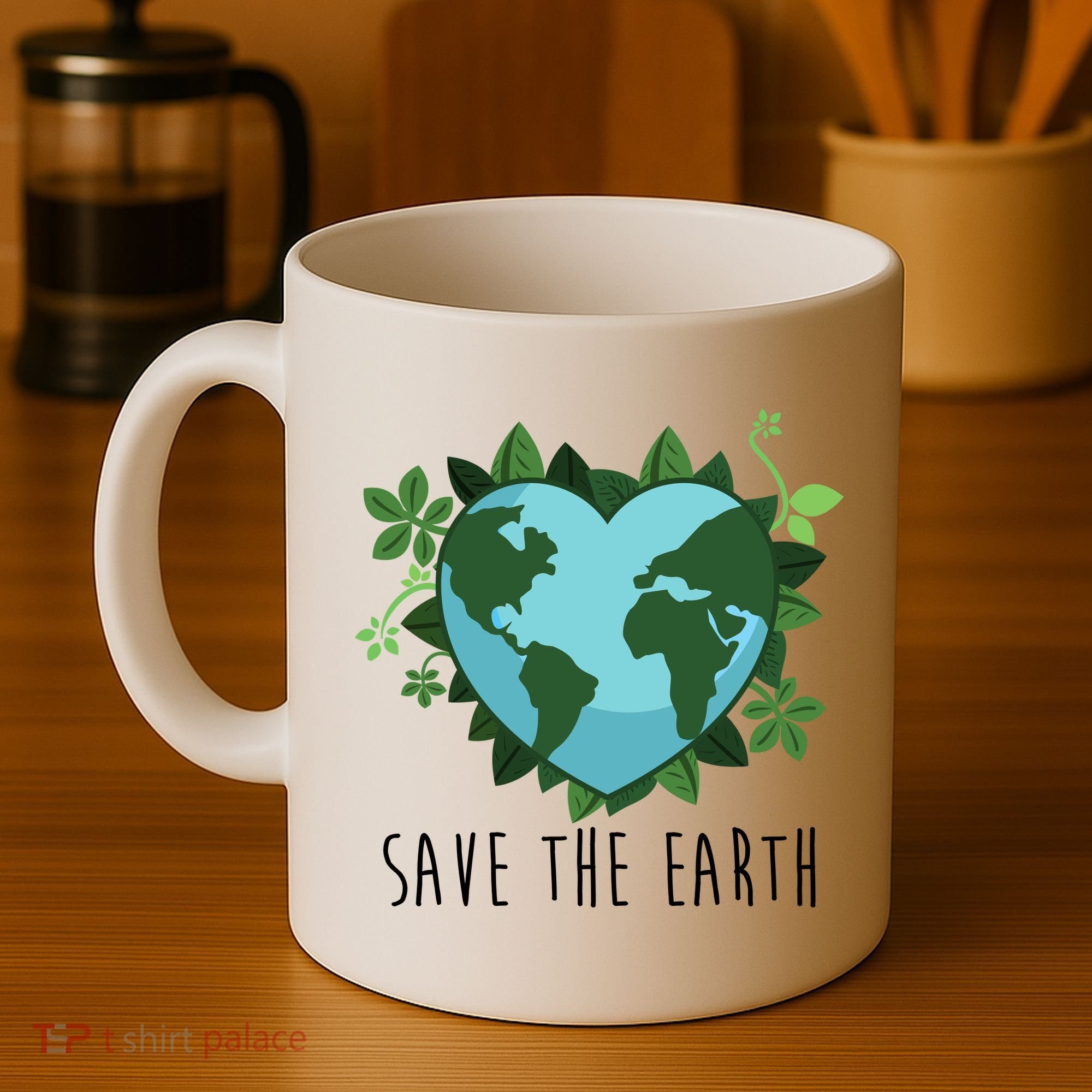 Save The Earth Planet Heart Earth Day Coffee Mug