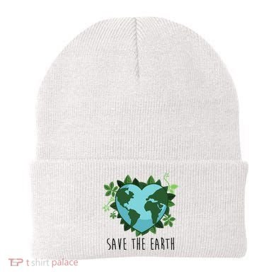 Save The Earth Planet Heart Earth Day Beanie