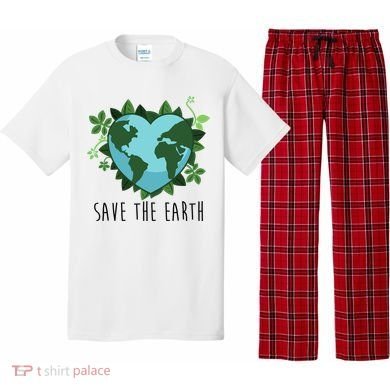 Save The Earth Planet Heart Earth Day Pajama Set