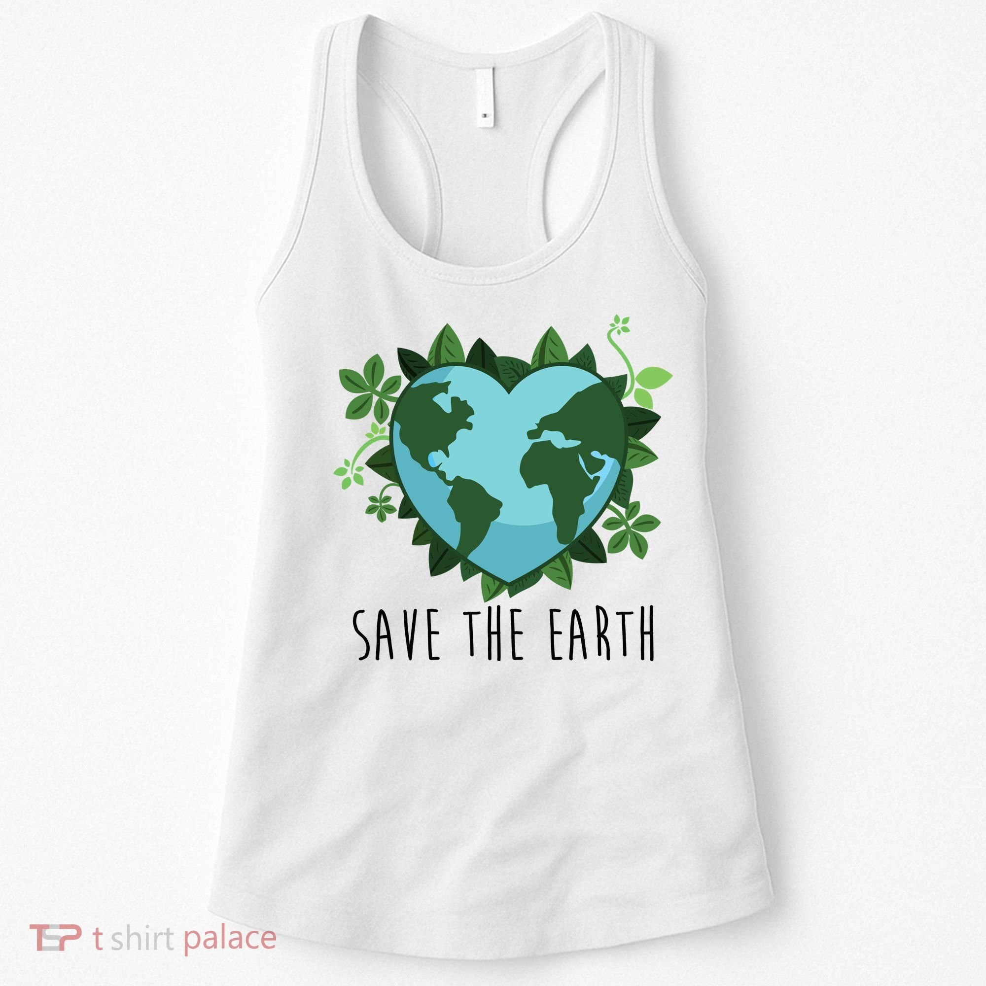 Save The Earth Planet Heart Earth Day Women's Tank Top