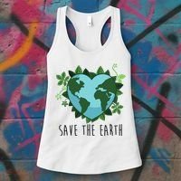 Save The Earth Planet Heart Earth Day Women's Tank Top thumb 3