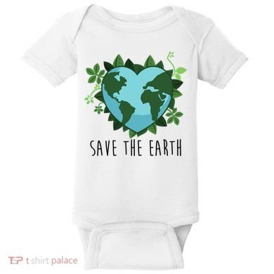 Save The Earth Planet Heart Earth Day Baby Bodysuit