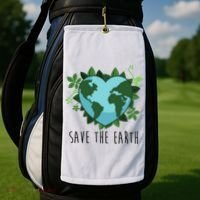 Save The Earth Planet Heart Earth Day Golf Towel thumb 2