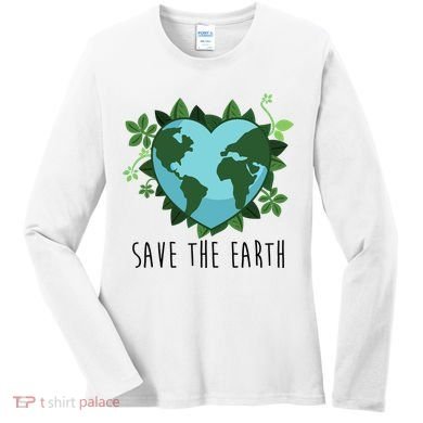 Save The Earth Planet Heart Earth Day Women's Long Sleeve Shirt