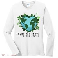 Save The Earth Planet Heart Earth Day Women's Long Sleeve Shirt thumb 0