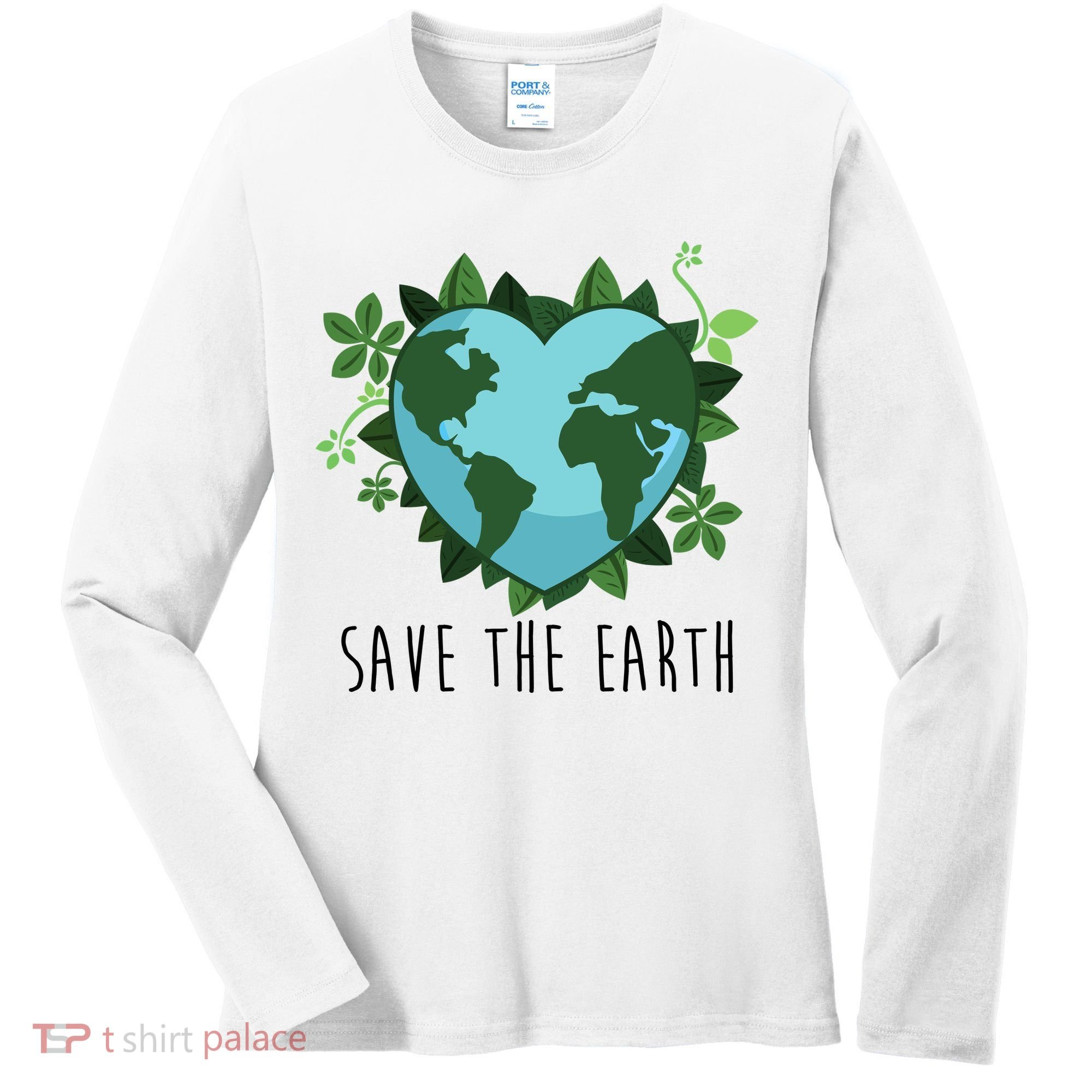 Save The Earth Planet Heart Earth Day Women's Long Sleeve Shirt