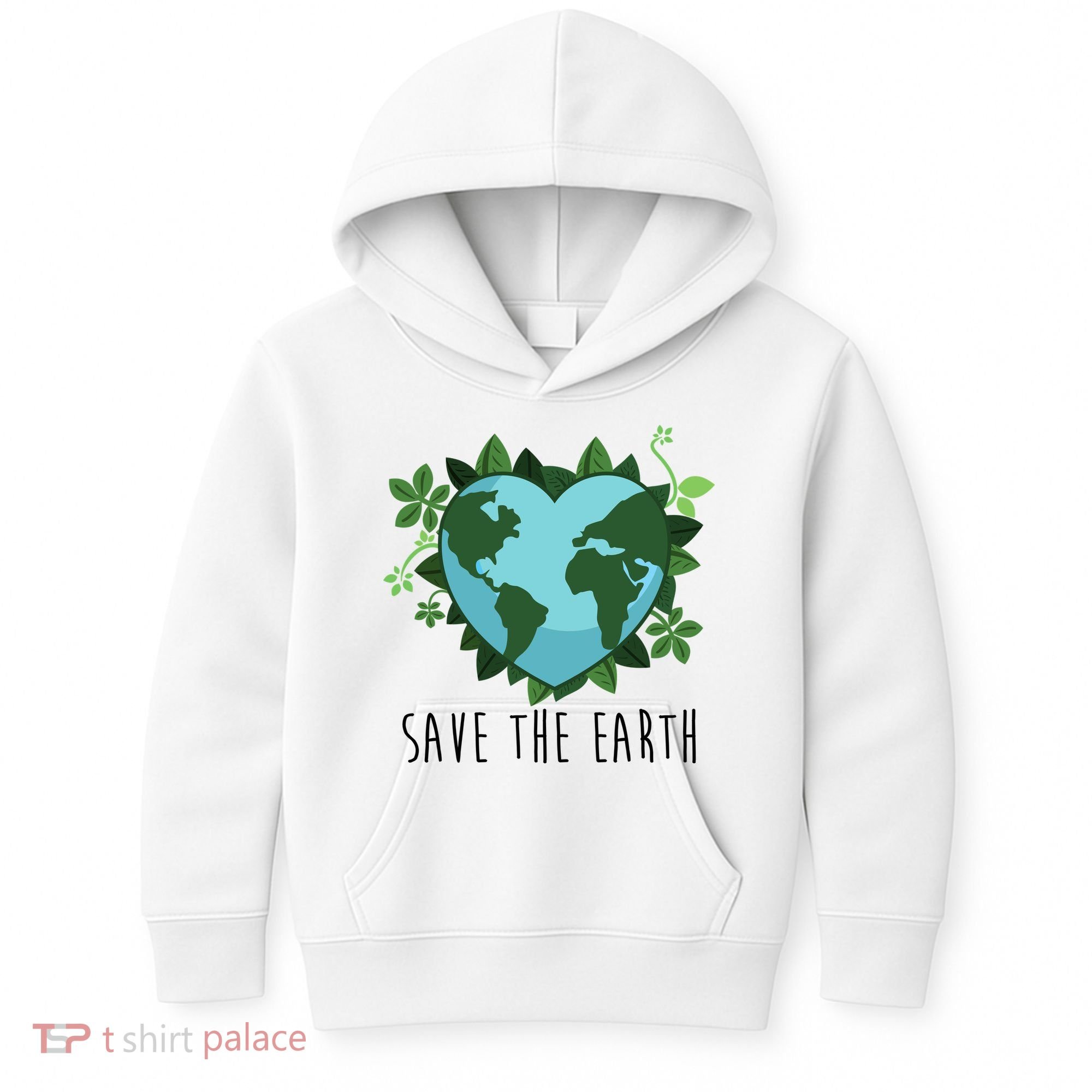 Save The Earth Planet Heart Earth Day Kids Hoodie