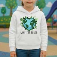 Save The Earth Planet Heart Earth Day Kids Hoodie thumb 3