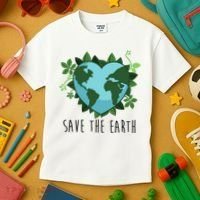 Save The Earth Planet Heart Earth Day Kids T-Shirt thumb 3