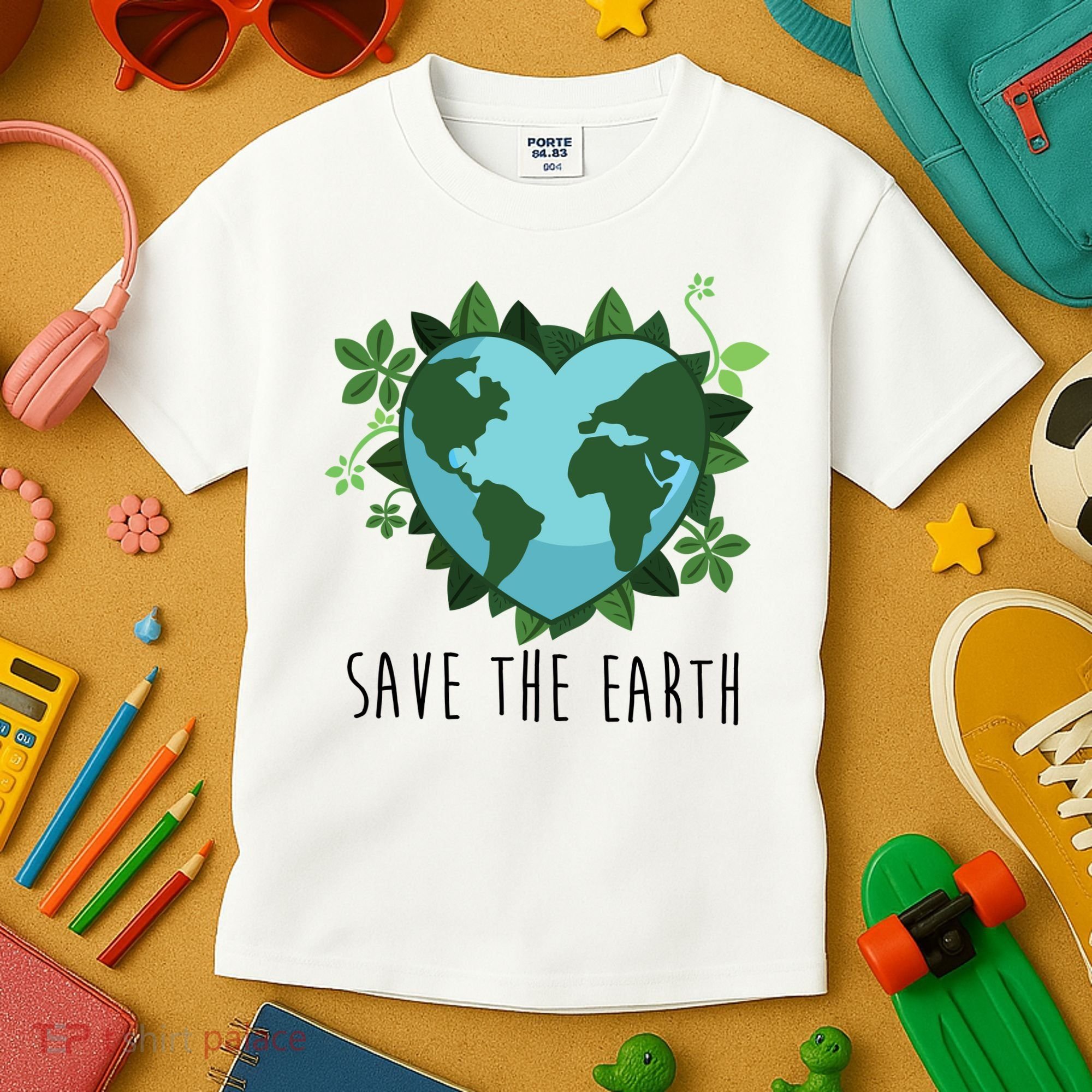 Save The Earth Planet Heart Earth Day Kids T-Shirt