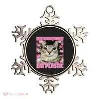 Save The Environment Eat Plastic Cat Cute Silly Kitty Meme Ornament thumb 0