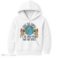 Save The Earth ItS The Only Planet That Has Dogs Kids Hoodie thumb 0