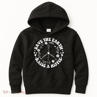 Save The Earth Raise A Hippie Earth Day Kids Hoodie