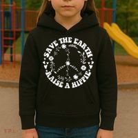 Save The Earth Raise A Hippie Earth Day Kids Hoodie thumb 3