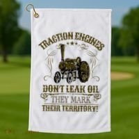 Steam Traction Engine Retirement Idea Steam Engine Golf Towel thumb 1