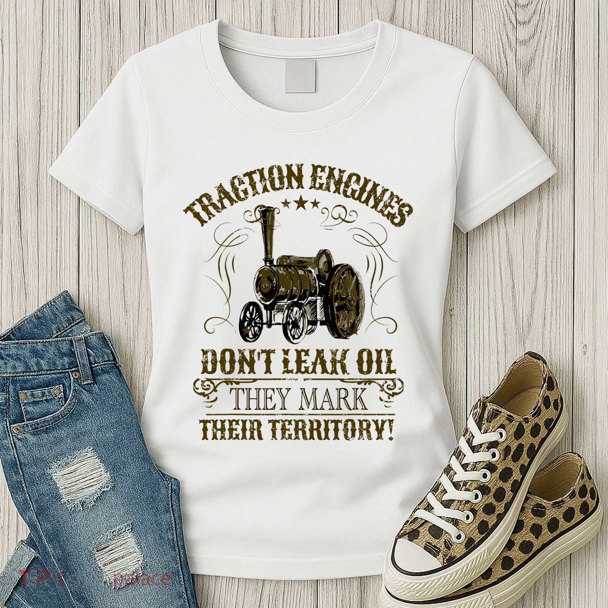 Steam Traction Engine Retirement Idea Steam Engine Women's T-Shirt