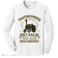 Steam Traction Engine Retirement Idea Steam Engine Kids Long Sleeve Shirt thumb 0