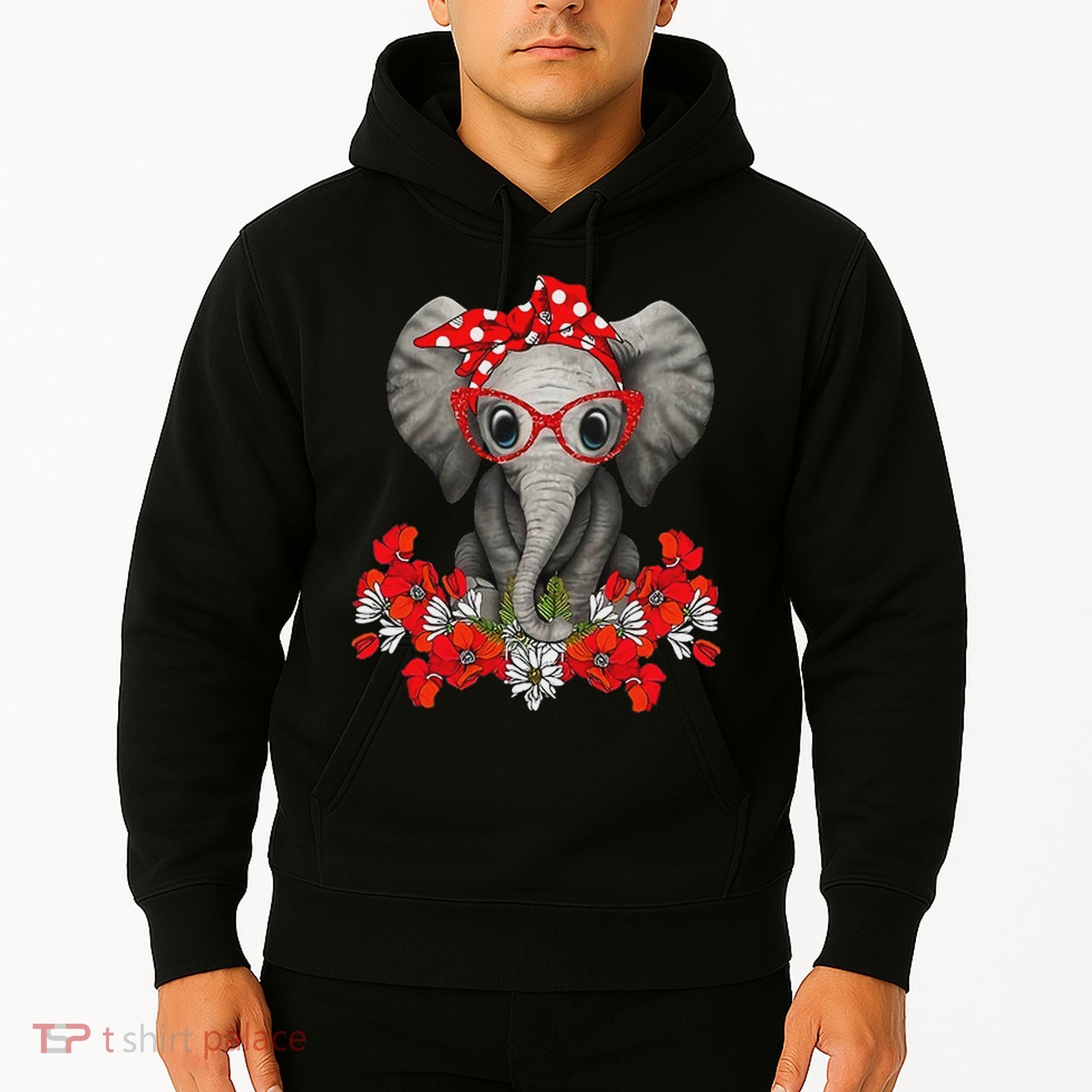 Save The Elephants Elephant Mom Red Bow Woman Hoodie