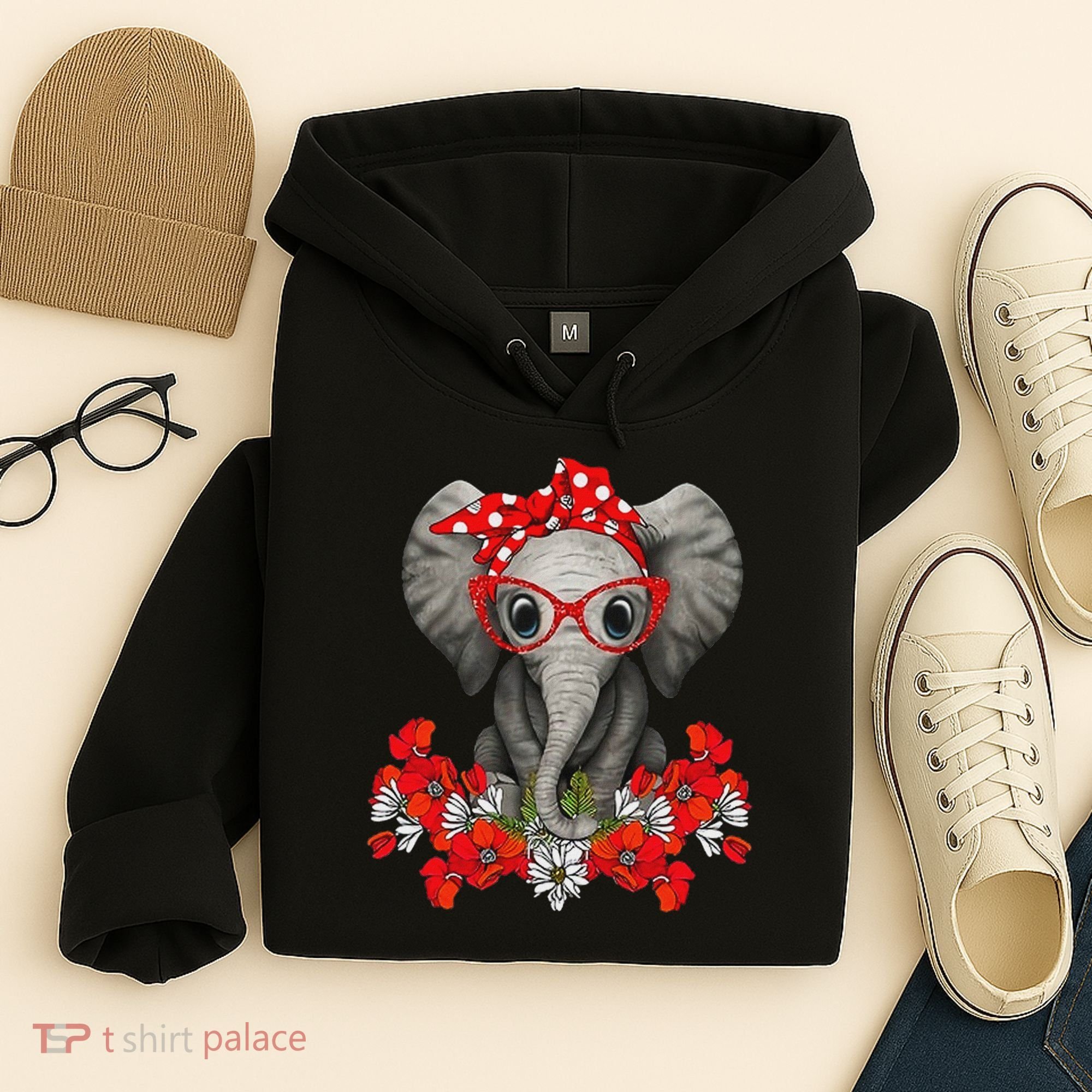 Save The Elephants Elephant Mom Red Bow Woman Hoodie