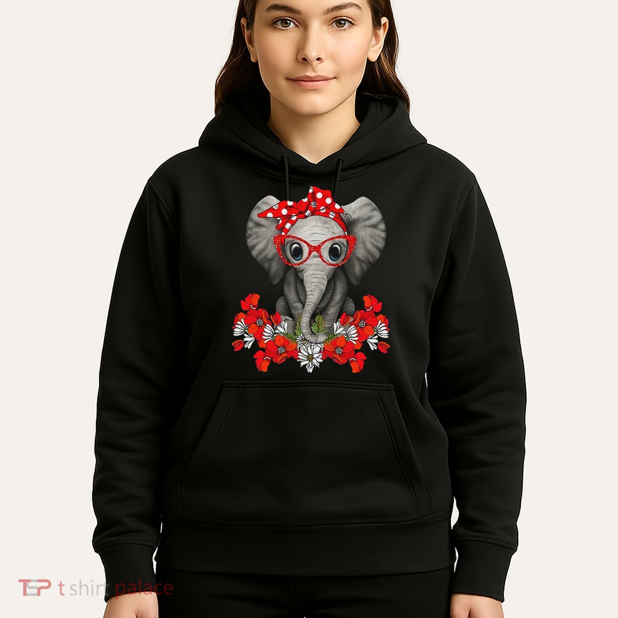 Save The Elephants Elephant Mom Red Bow Woman Hoodie