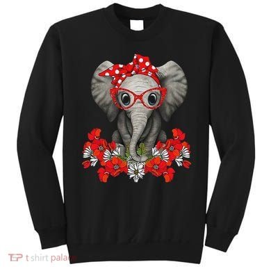 Save The Elephants Elephant Mom Red Bow Woman Sweatshirt