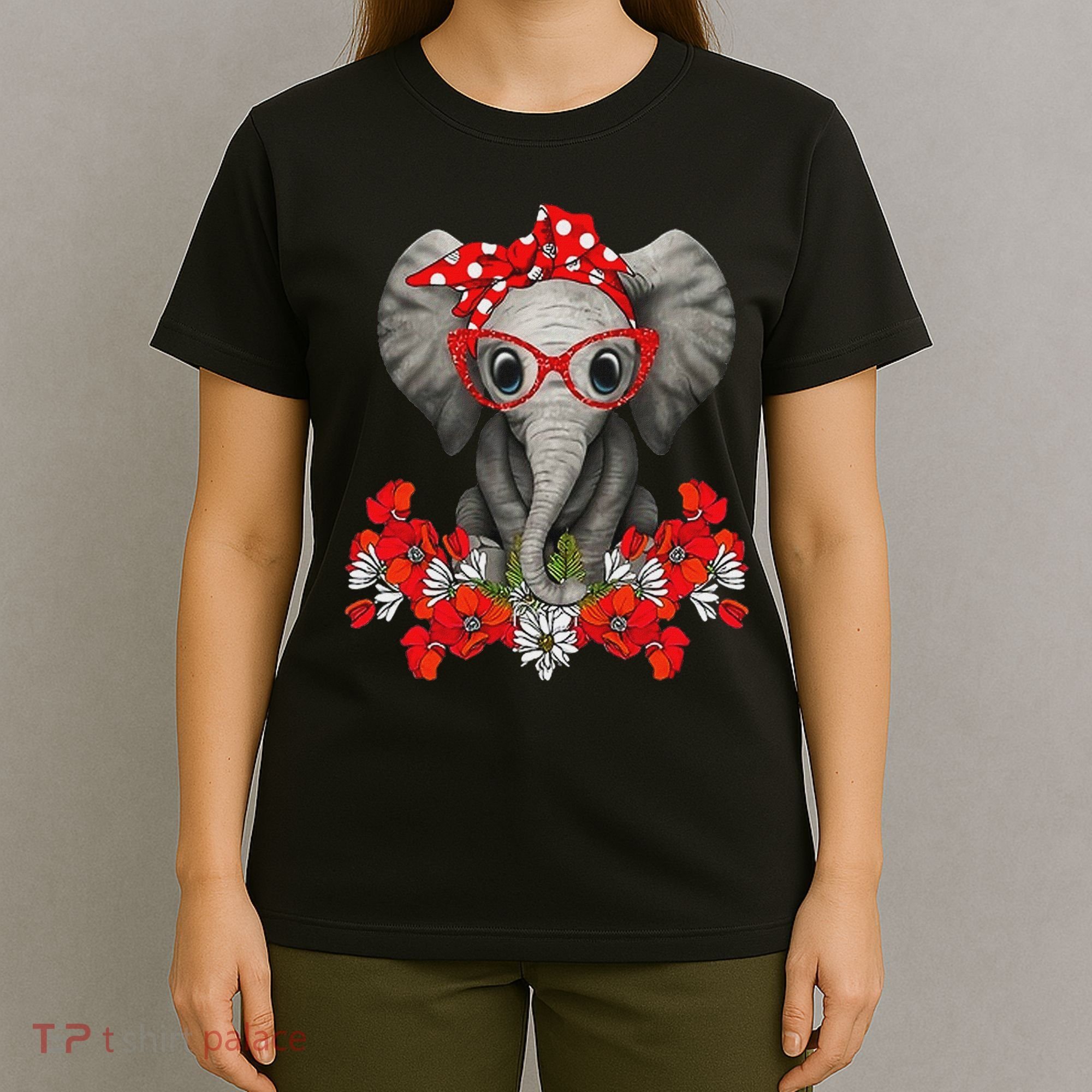 Save The Elephants Elephant Mom Red Bow Woman T-Shirt