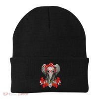 Save The Elephants Elephant Mom Red Bow Woman Beanie thumb 0