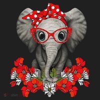 Save The Elephants Elephant Mom Red Bow Woman Beanie thumb 2