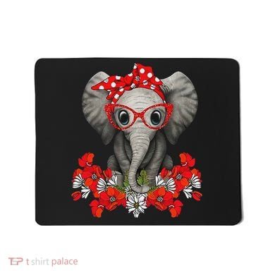 Save The Elephants Elephant Mom Red Bow Woman Mousepad