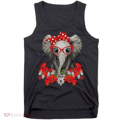 Save The Elephants Elephant Mom Red Bow Woman Tank Top