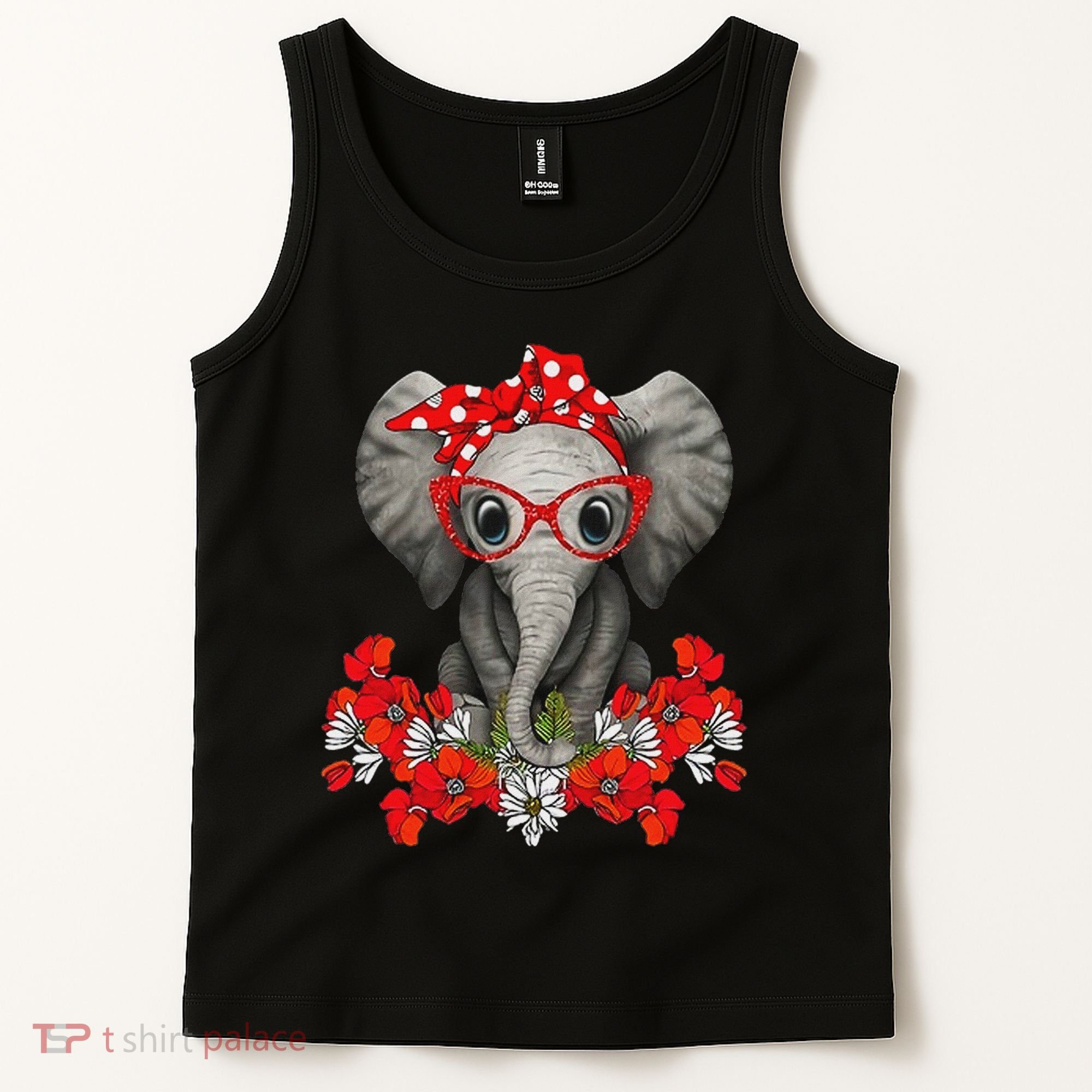 Save The Elephants Elephant Mom Red Bow Woman Tank Top