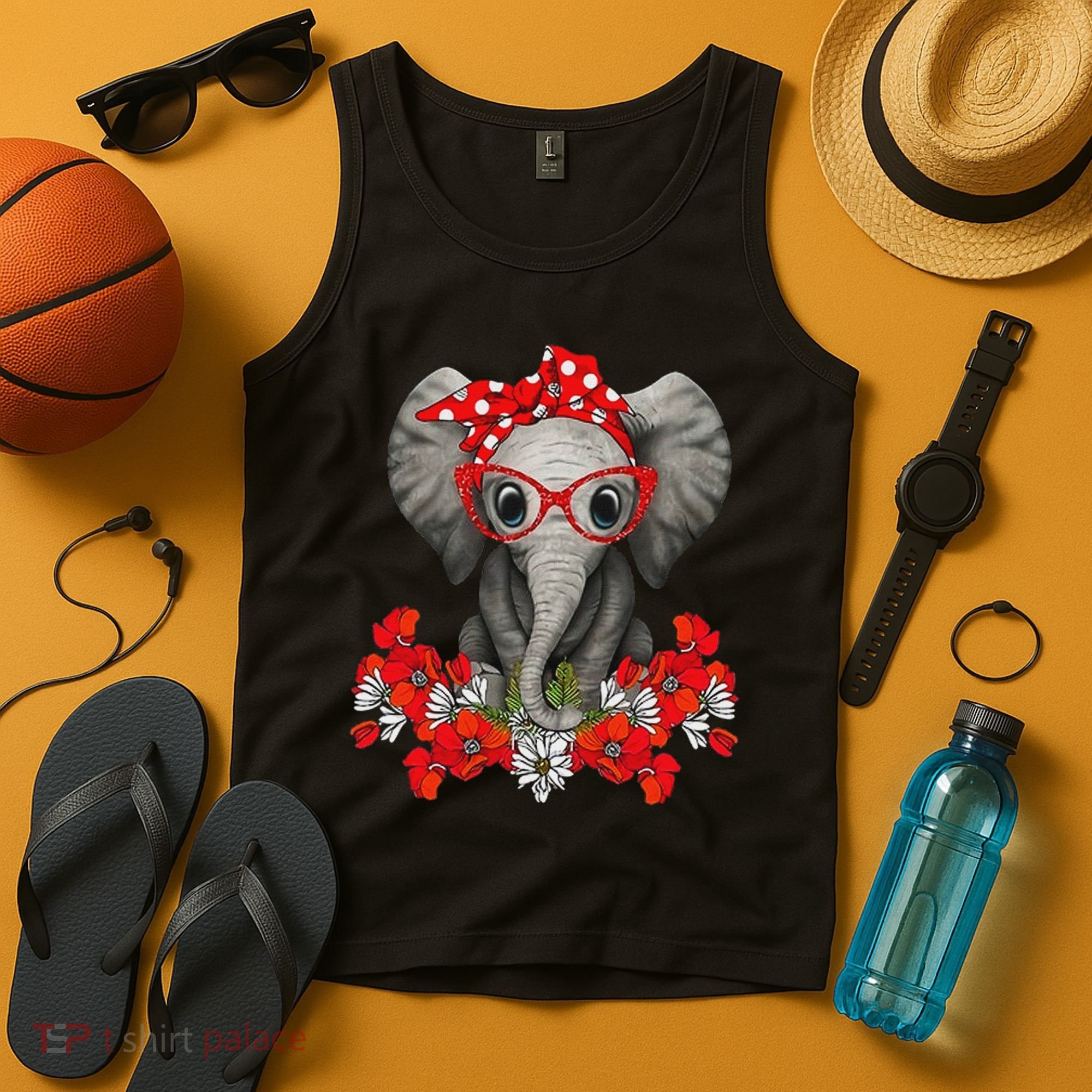 Save The Elephants Elephant Mom Red Bow Woman Tank Top
